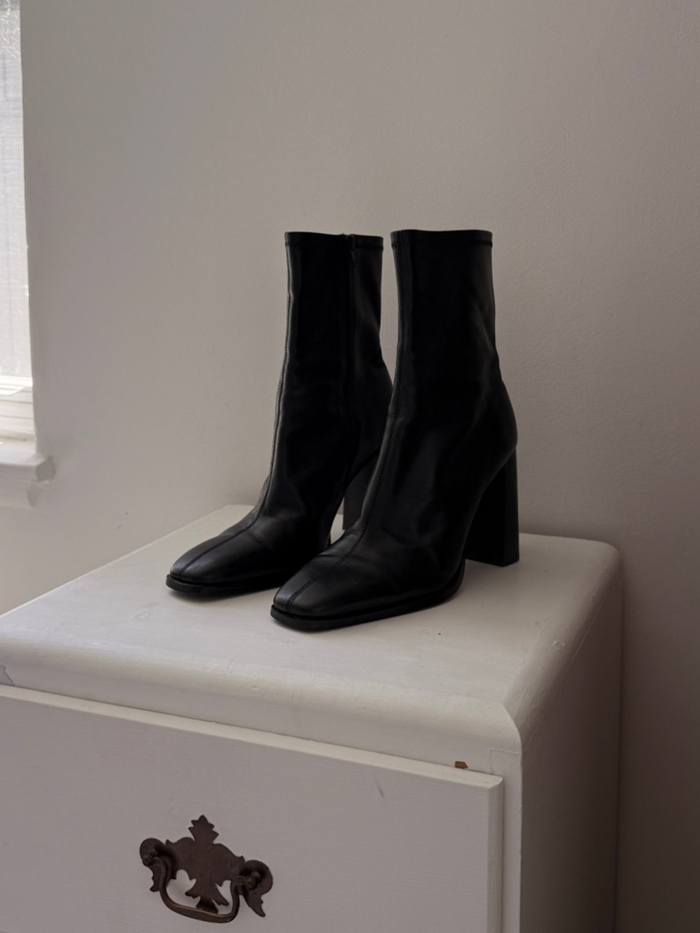 Tony Bianco Black Block-Heel Boots
